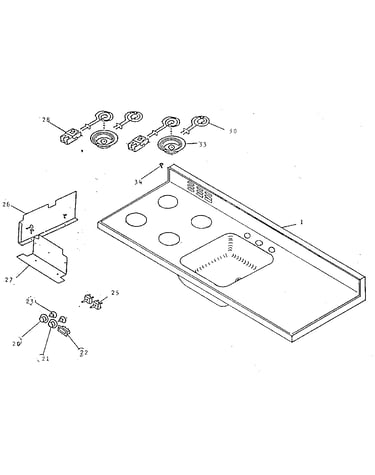 Counter top and top burner