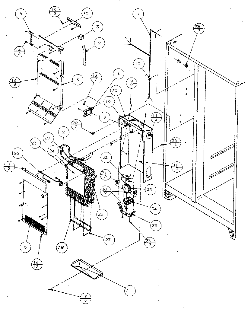 Evaporator and air handling