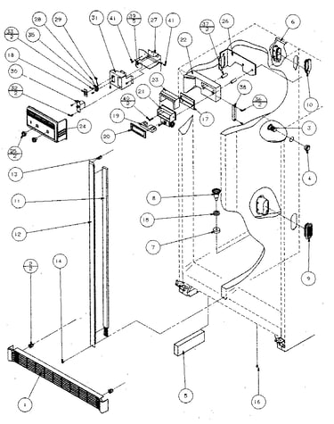 Refrigerator for shelving and drawers