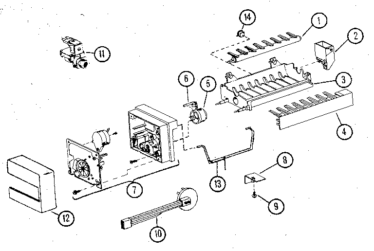 8 cube compact ice maker - assembly no. d7824701