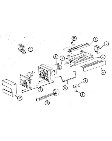 8 cube compact ice maker - assembly no. d7824701