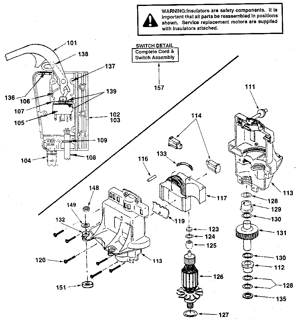Motor & switch assembly