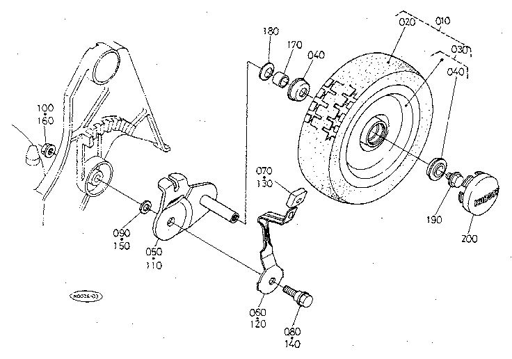 Rear wheel (8x2.0)