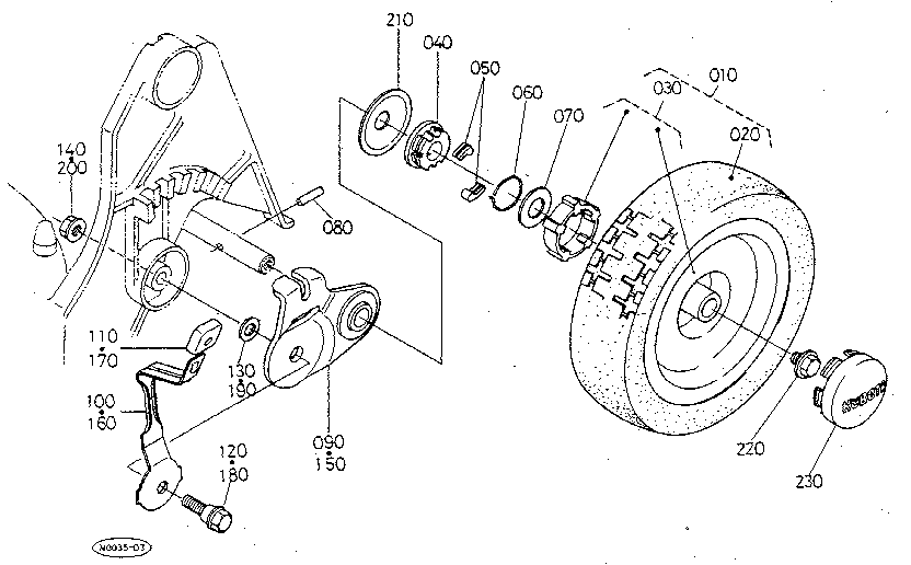 Rear wheel (8x2.0)