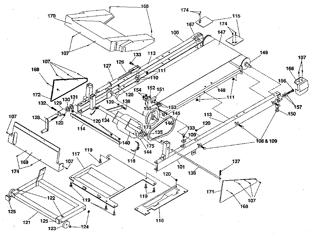 Walking belt assembly