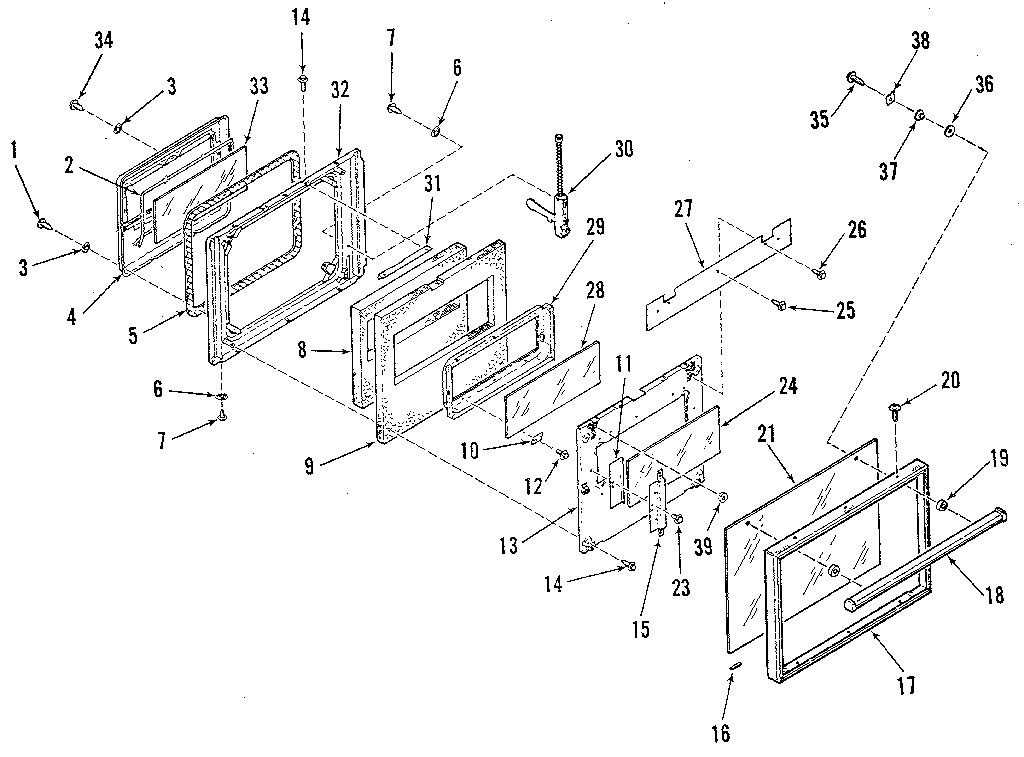 Oven door section