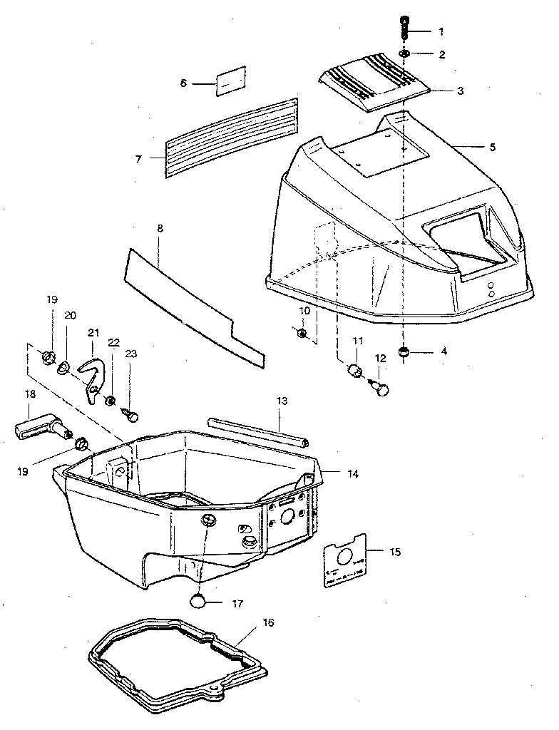 Engine cover and support plate