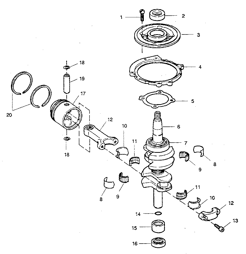 Crankshaft and piston