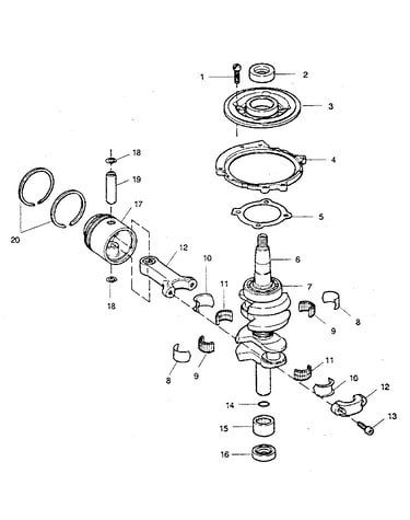 Crankshaft and piston