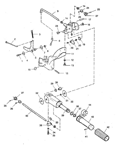 Tiller handle and throttle linkage