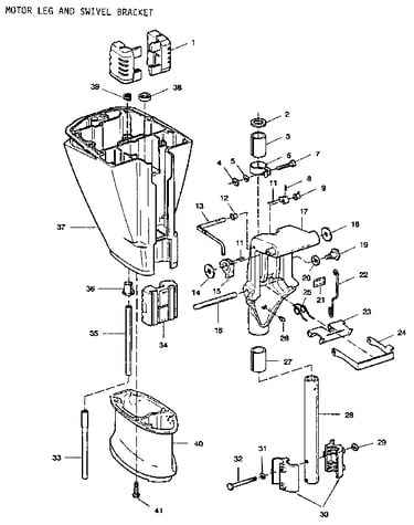 Motor leg and swivel bracket