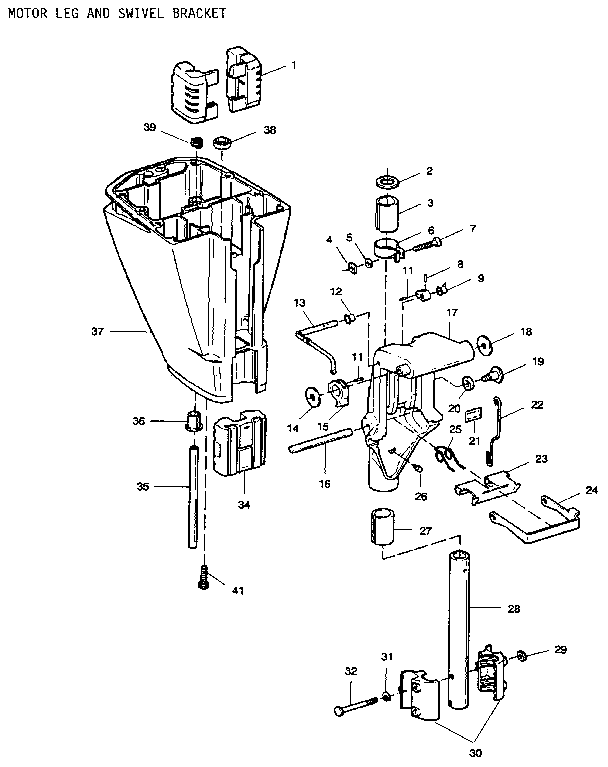 Motor leg and swivel bracket