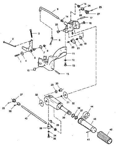 Tiller handle and throttle linkage