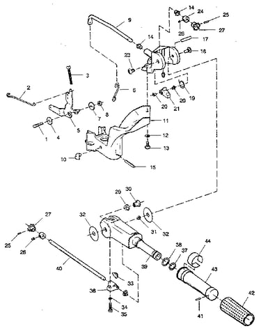Tiller handle and throttle linkage