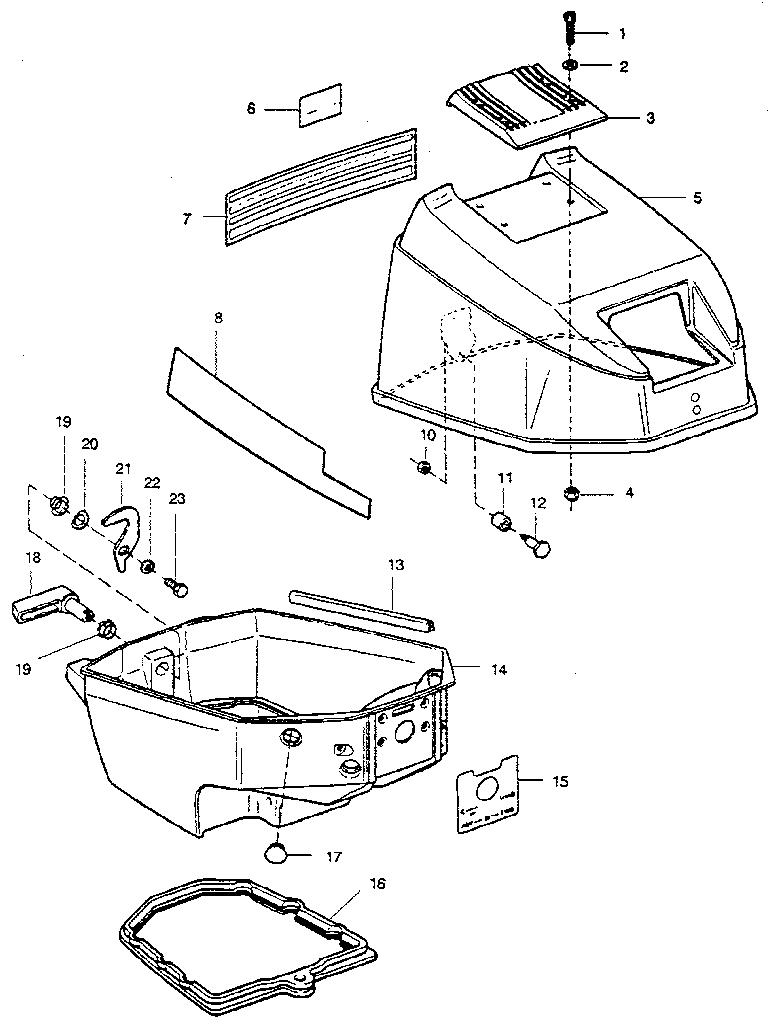 Engine cover and support plate