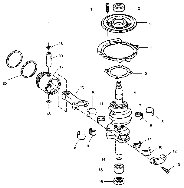Crankshaft and piston