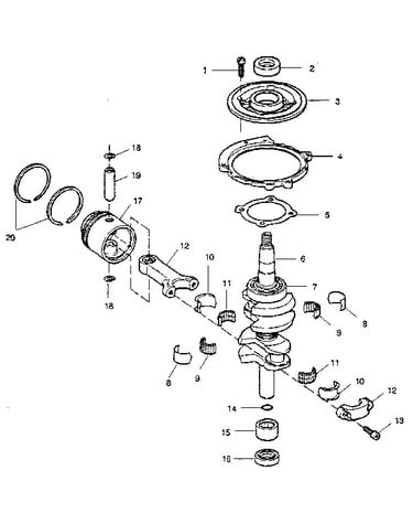 Crankshaft and piston