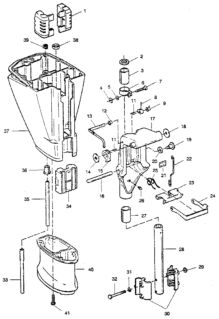 Motor leg and swivel bracket