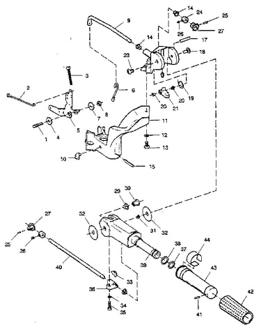 Tiller handle and throttle linkage