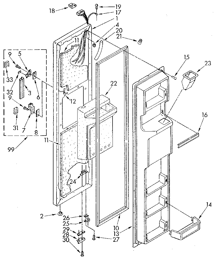 Freezer door