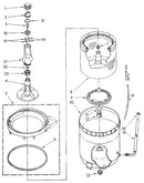 Agitator, basket and tub