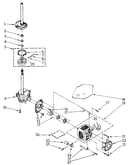 Brake, clutch, gearcase, motor and pump