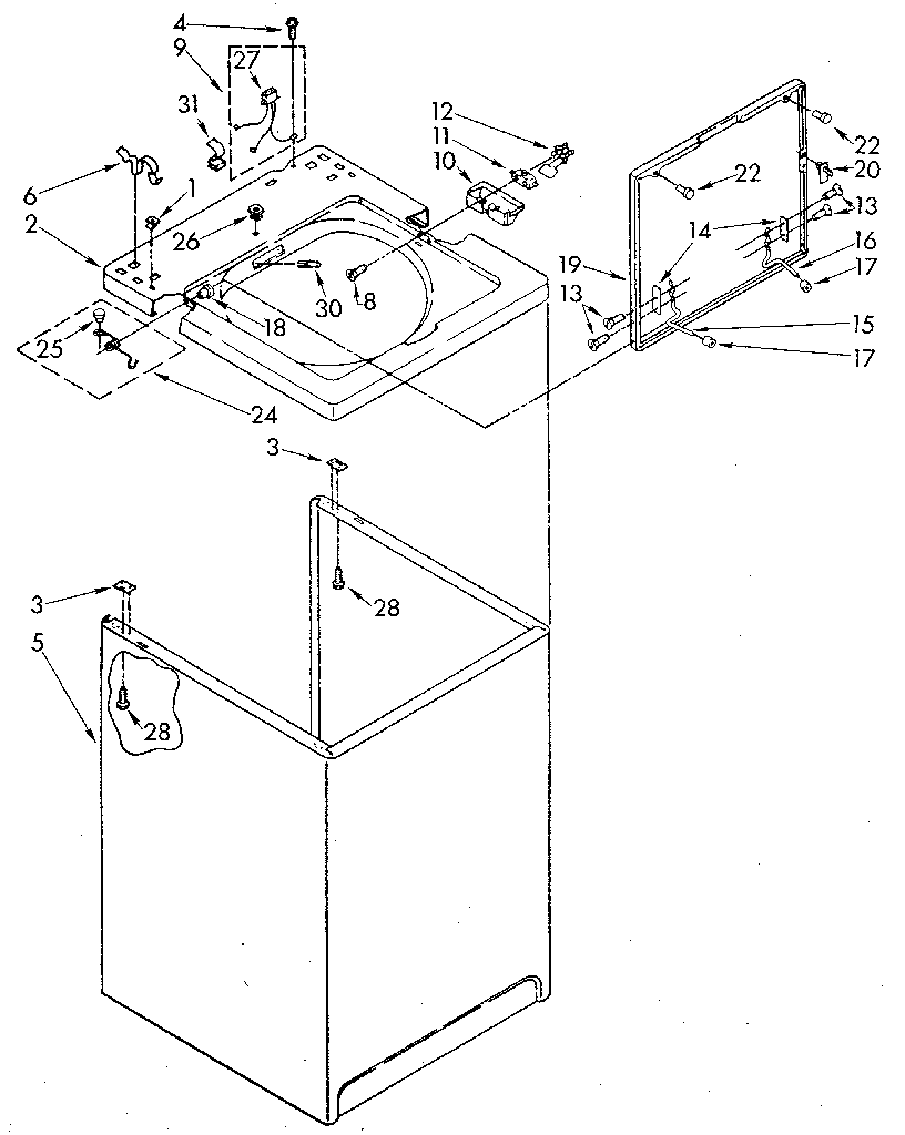 Top and cabinet
