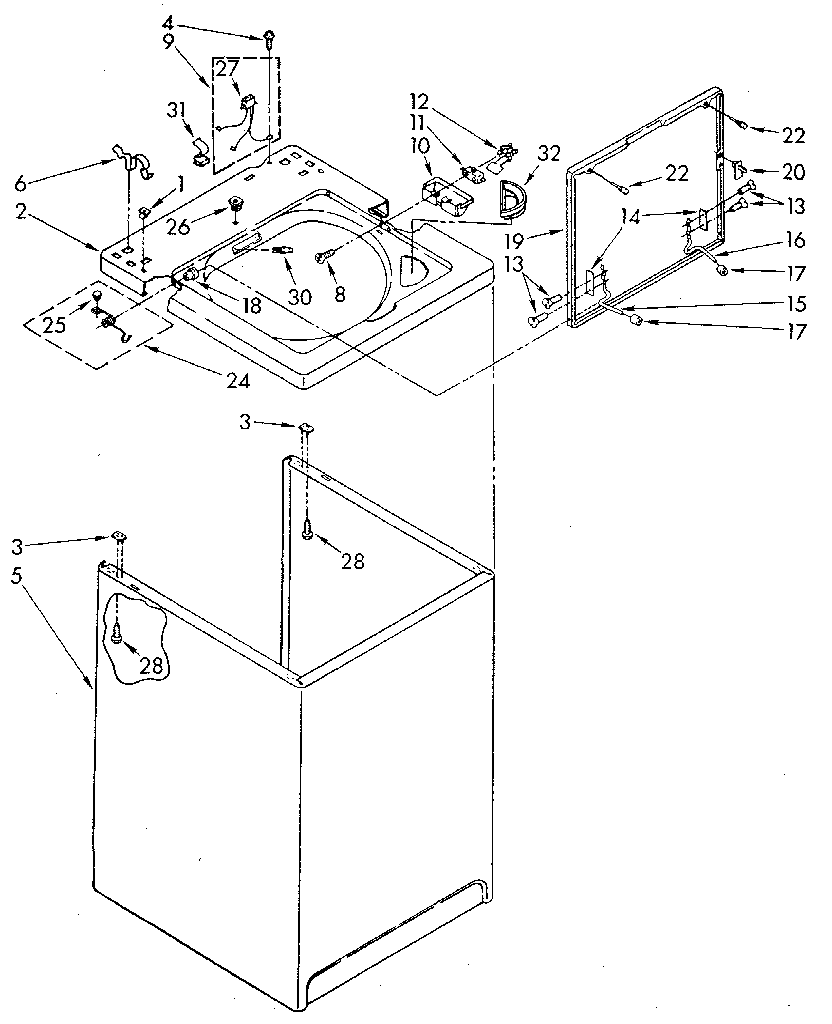 Top and cabinet