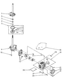 Brake, clutch gearcase, motor and pump