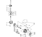 Whirlpool LA5500XTG0 brake, clutch, gearcase, motor and pump diagram