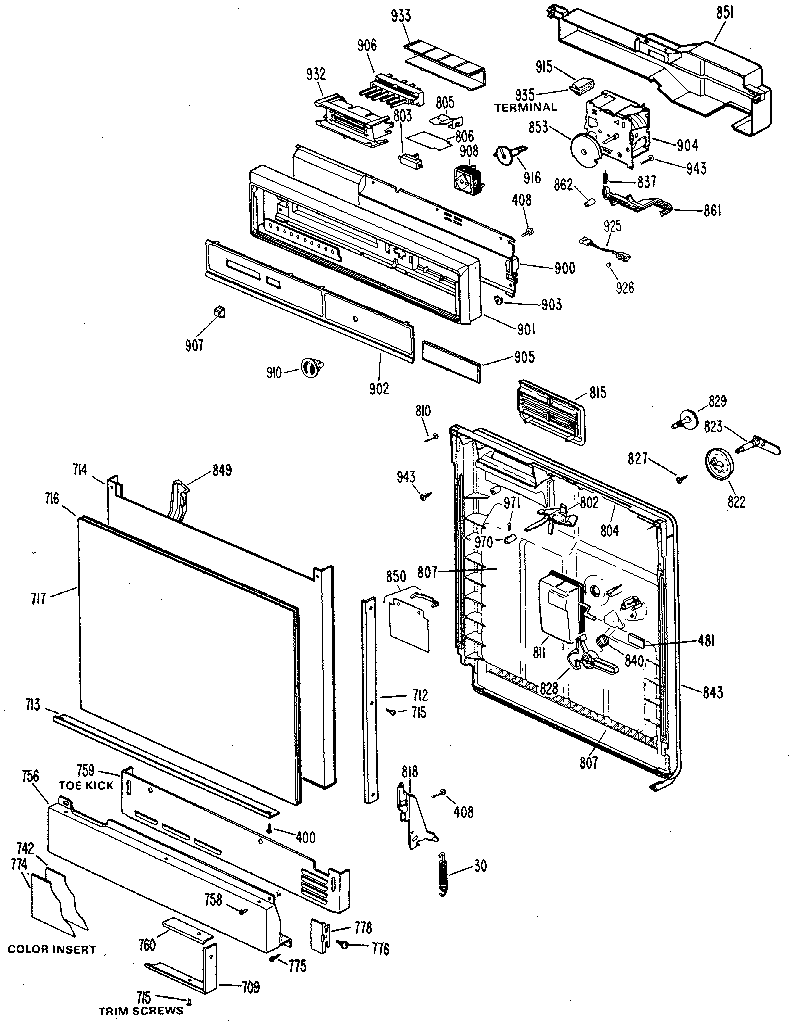 CONTROL PANEL AND FRONT