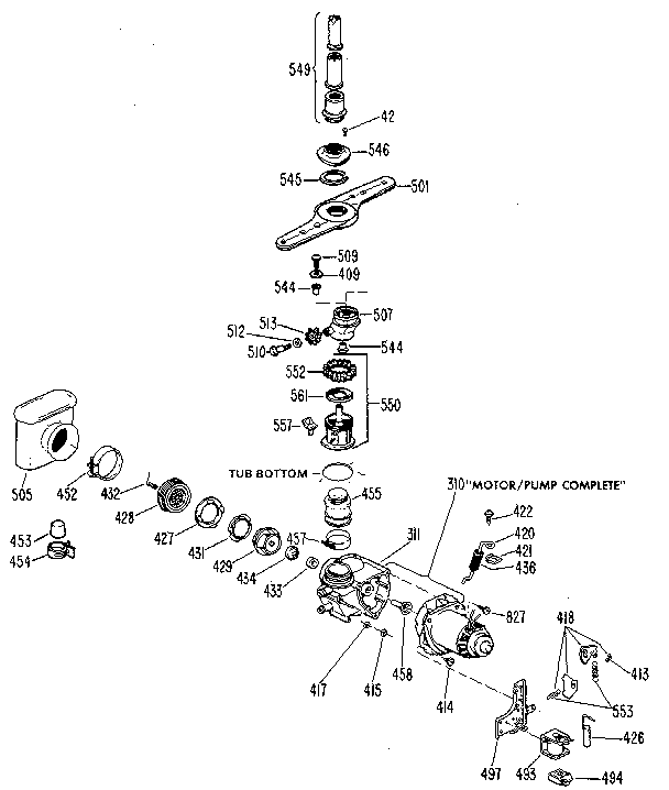 Motor and pump assembly