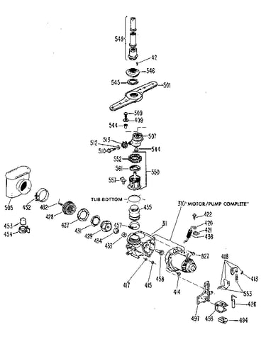 Motor and pump assembly