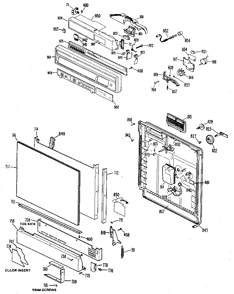 CONTROL PANEL AND DOOR