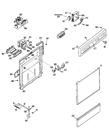 Control panel and door