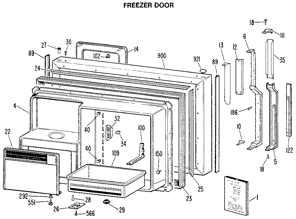 Freezer door