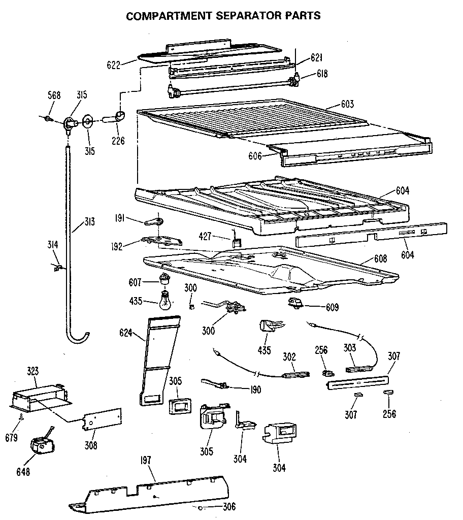 Comparment separator/divider block