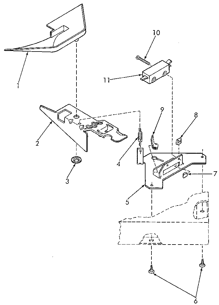 Loading door switch and bracket assembly