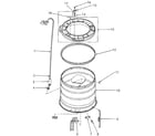 Speed Queen NA3612L33628 outer tub, cover and pressure hose diagram