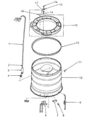 Outer tub, cover and pressure hose