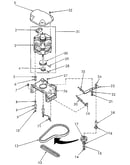 Motor, mounting bracket, belts and idler assembly