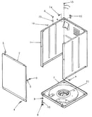 Front panel, cabinet and base
