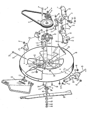 Mower housing bottom half