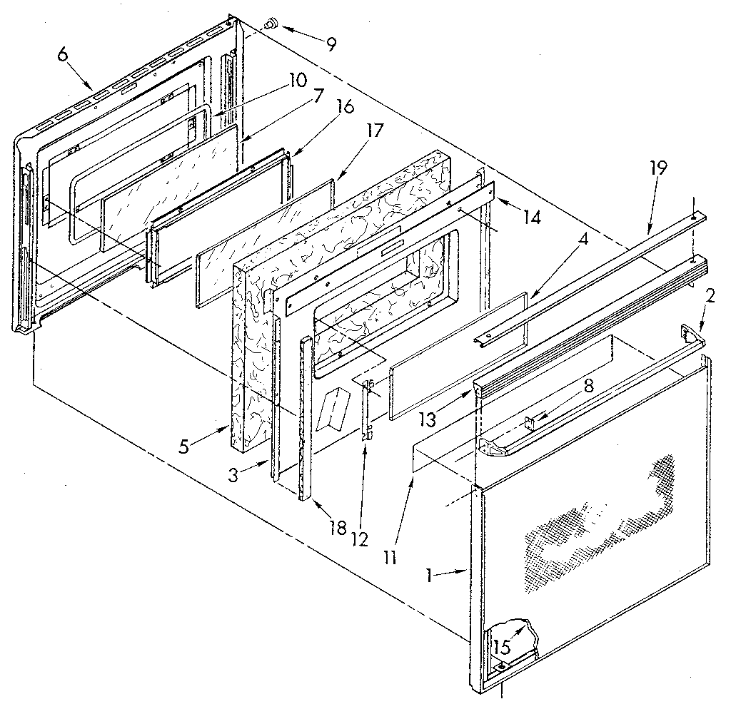 Upper oven door