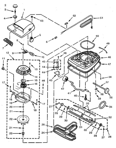 Nozzle and motor assembly