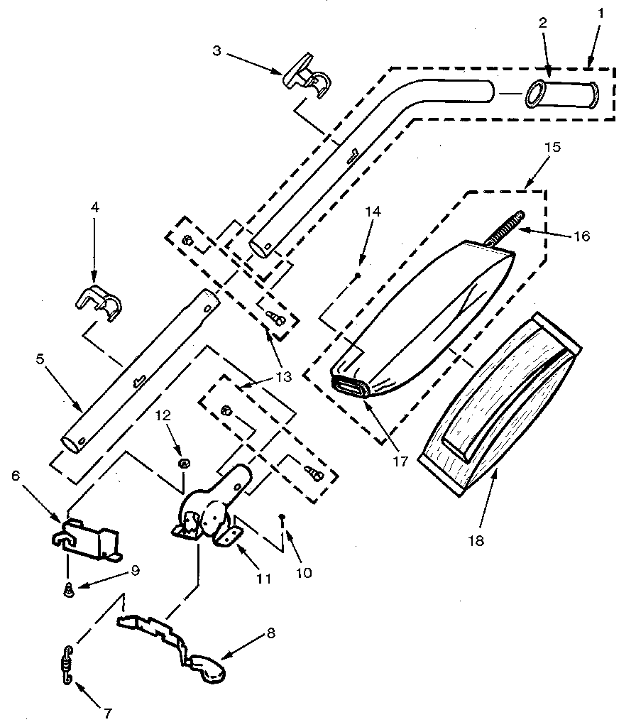 HANDLE AND BAG HOUSING