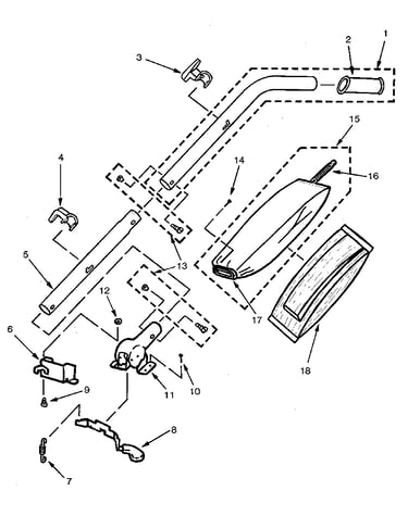 Handle and bag housing