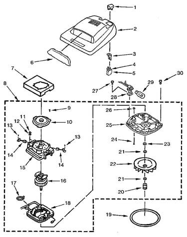 Nozzle and motor assembly