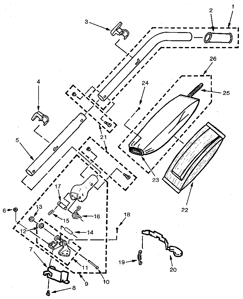 HANDLE AND BAG HOUSING