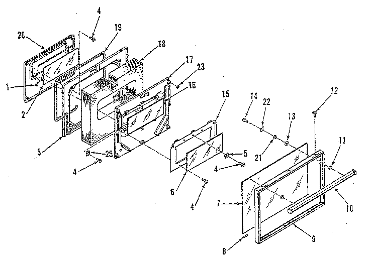 Oven door section